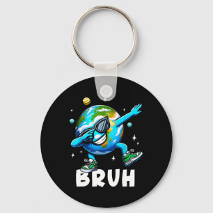 Dabbing Earth Day 2025 Bruh Funny Meme Gezegde Kin Sleutelhanger