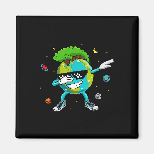 Dabbing Earth Recycling Conversation Space Science Magneet (Voorkant)