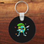 Dabbing Earth Recycling Conversation Space Science Sleutelhanger (Voorkant)