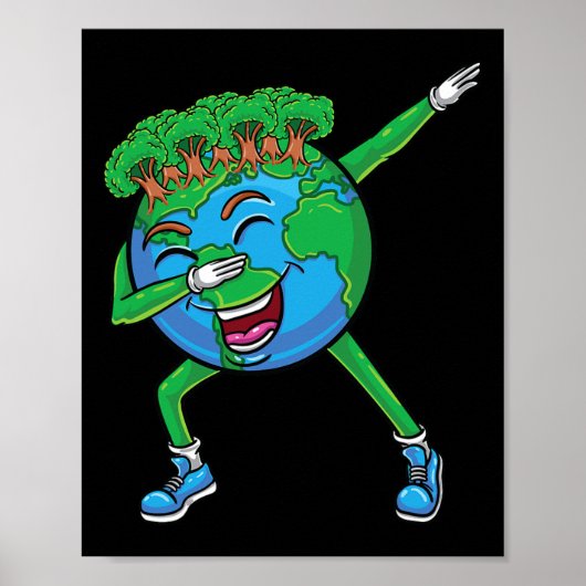 Dabbing Earth voor Earth Day Kinder Poster (Voorkant)