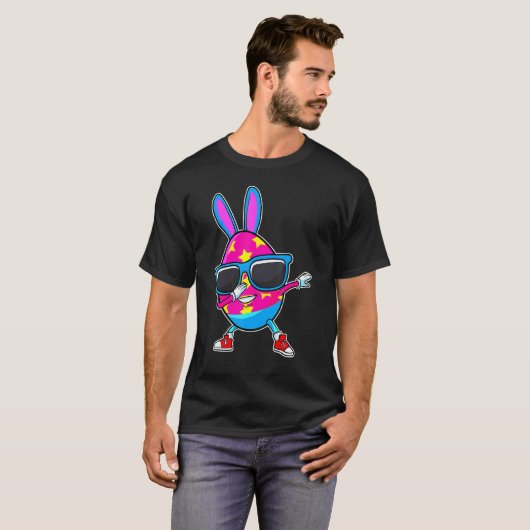 Dabbing Easter Bunny Egg Hunt Eggs Dab Dance Kinde T-shirt (Voorkant volledig)