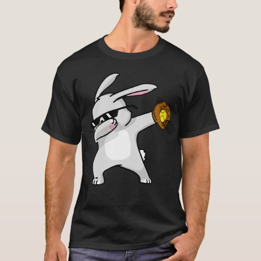 Dabbing Easter Bunny Kids Softball Dab Dance T-shirt (Voorkant)
