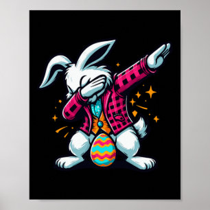 Dabbing Easter Bunny Poster