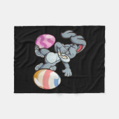 Dabbing Easter Bunny Premium Tri-blend  Fleece Deken (Voorkant (Horizontaal))