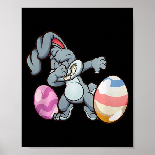Dabbing Easter Bunny Premium Tri-blend Poster (Voorkant)
