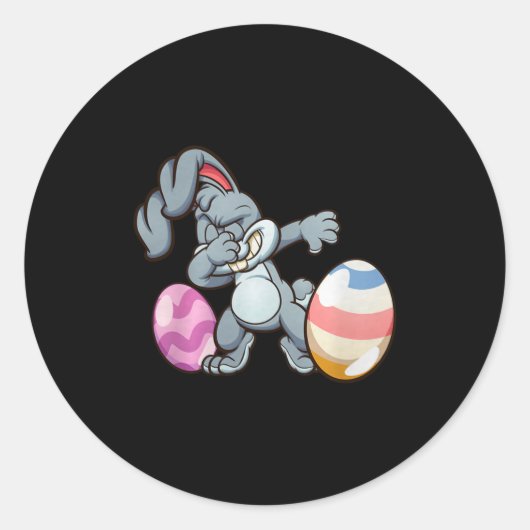 Dabbing Easter Bunny Premium Tri-blend Ronde Sticker (Voorkant)
