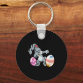 Dabbing Easter Bunny Premium Tri-blend  Sleutelhanger (Voorkant)