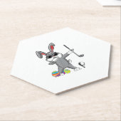Dabbing Easter Golf Easter Bunny Rabbit Golfer Cut Kartonnen Onderzetters (Schuin)