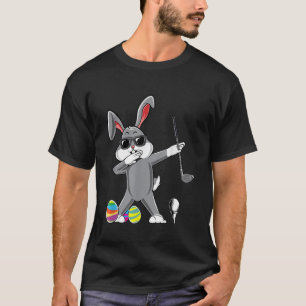 Dabbing Easter Golf Easter Bunny Rabbit Golfer Cut T-shirt