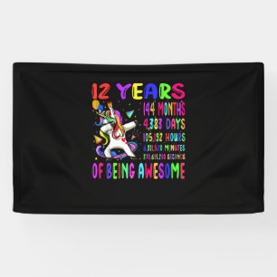 Dabbing Eenhoorn 12 jaar 144 maanden Kinder 12e Ge Spandoek