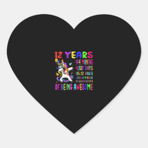 Dabbing Eenhoorn 12 Jaar 144 Maanden Kinderen 12e Hart Sticker