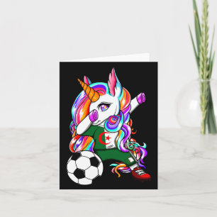 Dabbing Eenhoorn Algerije Voetbalfans Jersey Kaart