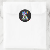 Dabbing Eenhoorn Autisme Awareness Kinder Meisjes  Ronde Sticker (Tas)