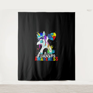 Dabbing Eenhoorn Autisme Awareness Kinder Meisjes  Wandkleed