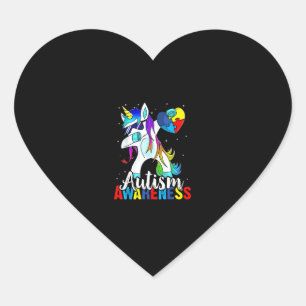 Dabbing Eenhoorn Autisme Bewustzijn Kinderen Meisj Hart Sticker