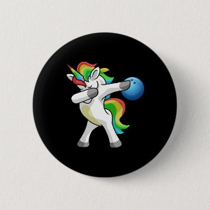 Dabbing eenhoorn bowling bowler grappige dab dans ronde button 5,7 cm
