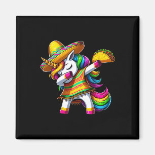 Dabbing Eenhoorn Cinco De Mayo Mexicaans Feest Magneet
