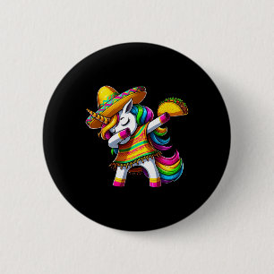 Dabbing Eenhoorn Cinco de Mayo Mexicaanse partij F Ronde Button 5,7 Cm