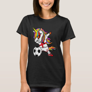 Dabbing Eenhoorn Engeland Football Engels Vlag Zo T-shirt