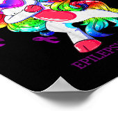Dabbing Eenhoorn Epilepsie Bewustzijn Lint Gifts Poster (Hoek)