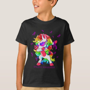 Dabbing Eenhoorn Epilepsie Bewustzijn Lint Gifts T-shirt