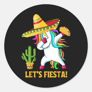Dabbing Eenhoorn Grappig Cinco De Mayo Kinderen Me Ronde Sticker