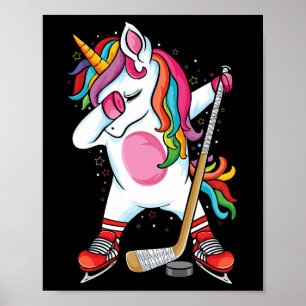 Dabbing Eenhoorn IJshockey Kinderen Jongens Meisje Poster