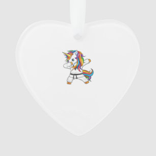 Dabbing Eenhoorn Karate Taekwondo Kids Meisjes Mar Ornament
