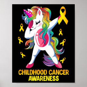 Dabbing Eenhoorn Kinderkanker Bewustzijn Warrior Poster