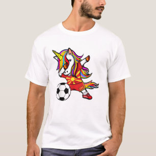 Dabbing Eenhoorn Macedonië Voetbalfans T-Shirt Mac