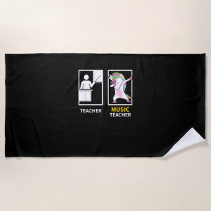 Dabbing Eenhoorn Muziekleraar Cadeau T-shirt Strandlaken