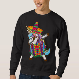 Dabbing Eenhoorn Poncho Sombrero Mexicaanse Cinco Trui