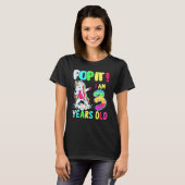 Dabbing Eenhoorn Pop Het Ik Ben 3 Jaar Oud Fidget T-shirt (Voorkant volledig)