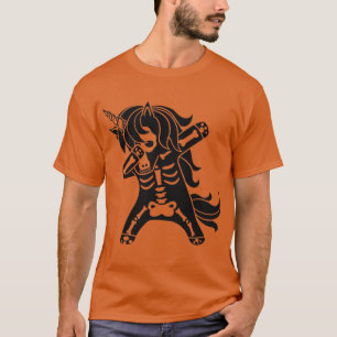 Dabbing Eenhoorn Skelet Cool Grappig Halloween T-shirt