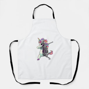 Dabbing Eenhoorn Skelet Halloween Meisjes Dab T-Sh Schort