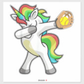 Dabbing Eenhoorn Softbal Speler Grappige Dab Dans Sticker (Vel)