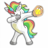 Dabbing Eenhoorn Softbal Speler Grappige Dab Dans Sticker (Voorkant)