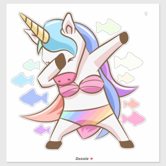 Dabbing Eenhoorn Sticker (Vel)