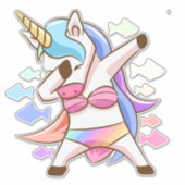 Dabbing Eenhoorn Sticker (Voorkant)