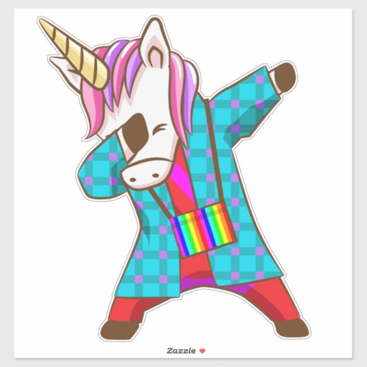 Dabbing Eenhoorn Sticker (Vel)