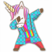 Dabbing Eenhoorn Sticker (Voorkant)
