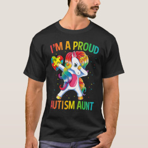 Dabbing Eenhoorn Trots Autisme Tante Autisme Bewus T-shirt