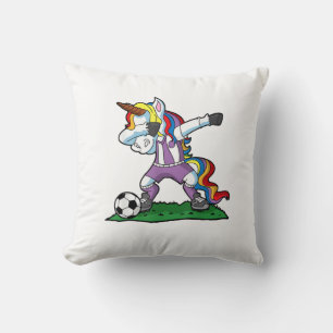 Dabbing Eenhoorn Voetbal Meisjes Vrouwen Team Coac Kussen