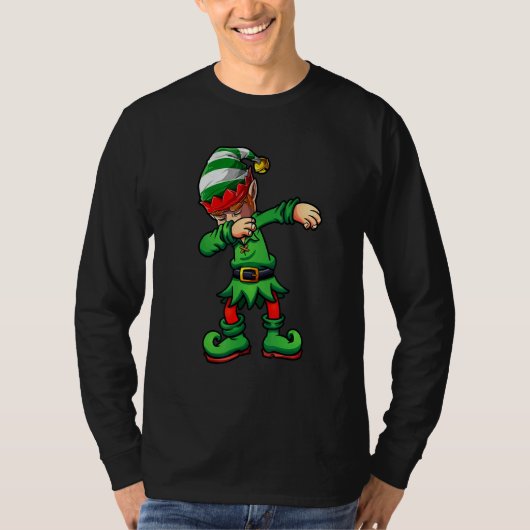 Dabbing Elf Costume Christmas Squad Men Boy Kids T T-shirt (Voorkant)