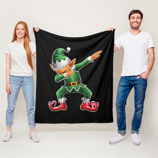 Dabbing Elf Costume-kerstfeestdagen Fleece Deken (In situ)