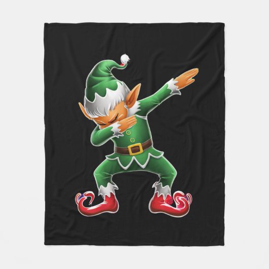 Dabbing Elf Costume-kerstfeestdagen Fleece Deken (Voorkant)