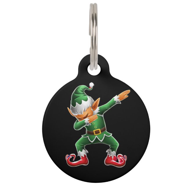 Dabbing Elf Costume-kerstfeestdagen Huisdierpenning (Voorkant)