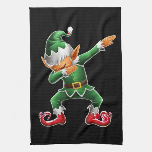 Dabbing Elf Costume-kerstfeestdagen Theedoek (Verticaal)