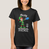 Dabbing Elf Dab Xmas Disc Golf Player Kerstmis T-shirt (Voorkant)