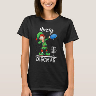 Dabbing Elf Dab Xmas Disc Golf Player Kerstmis T-shirt